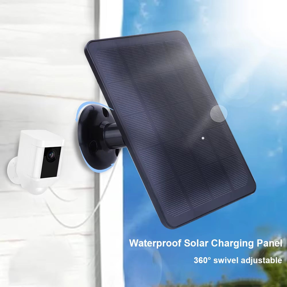 20W Solar Panel for Ring Spotlight Camera/Ring Stick up Camera Dc3.5X1.35-Port 360° Adjustable Wall Mount Solar Panel
