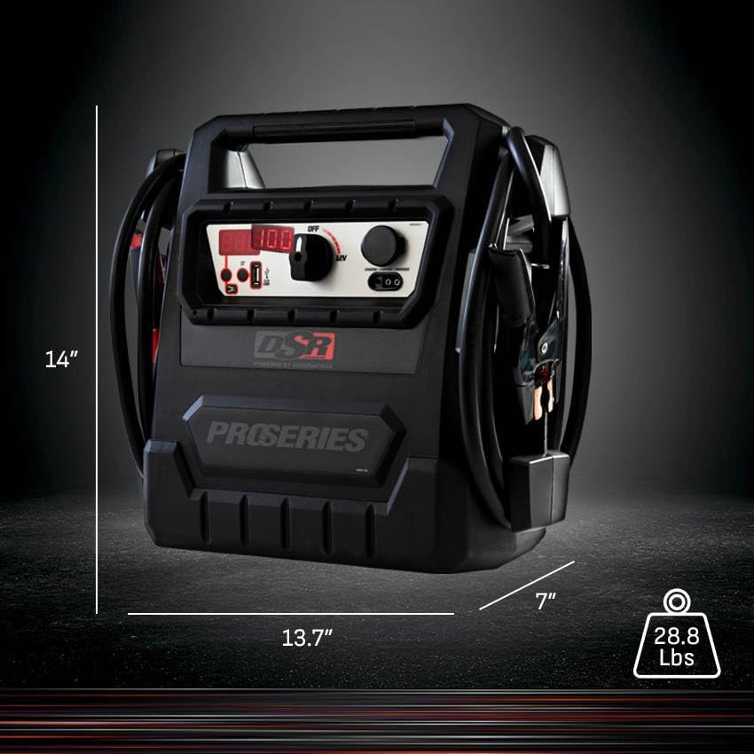 DSR Proseries Car Battery Jump Starter, Maintainer & Portable Power Station - 12V 4000 Peak Amps & 700 Cranking Amps - with DC & USB Charging Ports - DSR159