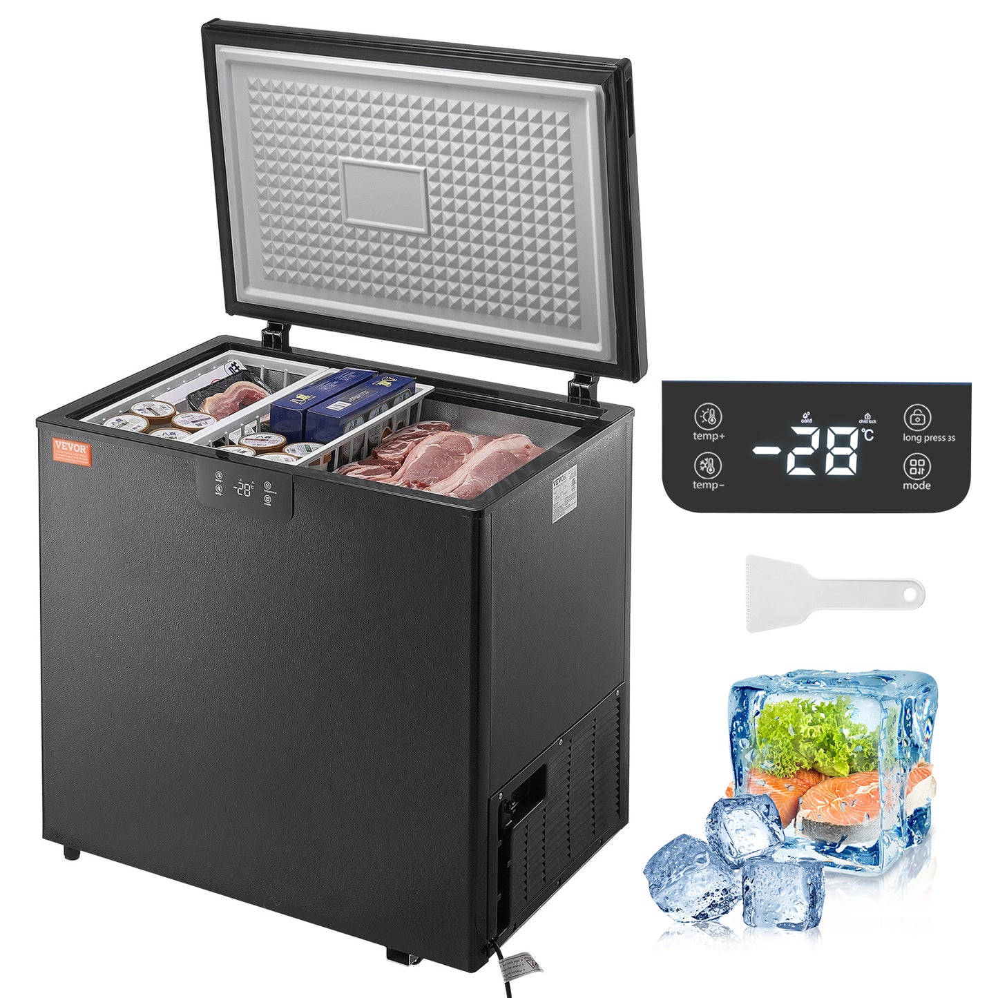 2.22-19.8 Cu.Ft Chest Freezer Deep Freezer Chest Fridge Digital Display W/Basket