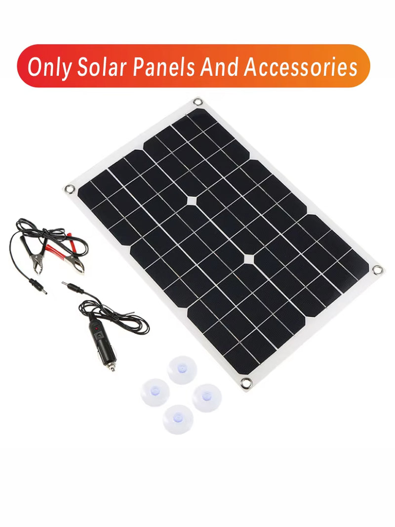 500W Solar Panel Flexible 12V Battery Charger Dual USB with 10-100A Controller Solar Cells Power Bank for Phone Car Yacht RV