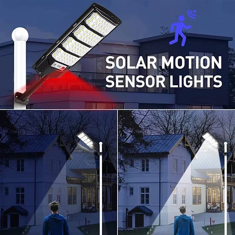 10000W Outdoor Solar Lamp Ultra Powerful Solar Outdoor Lights 320° Wide Range Lighting Brightness Adjustable Street Spotlights