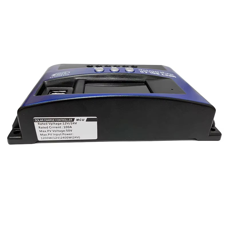 MPPT Solar Charge Controller 30A 40A 50A 60A 100A Dual USB LCD Display 12V 24V Solar Cell Panel Charger Regulator with Load