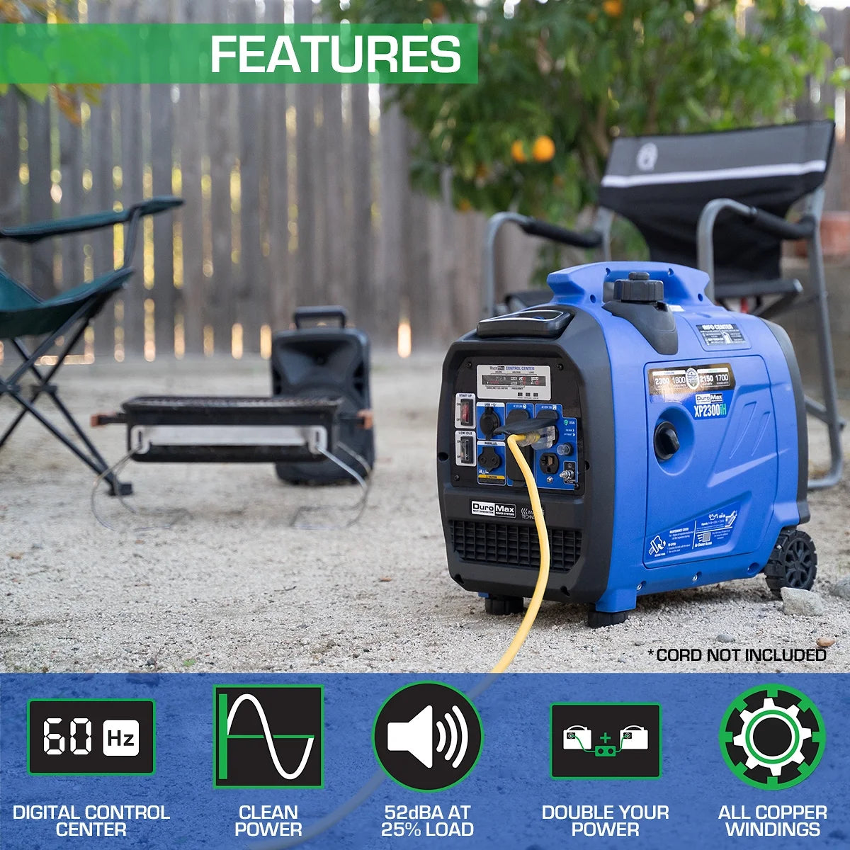 Xp2300Ih 2,300 Watt Portable Dual Fuel Inverter Generator - Quiet, Low THD