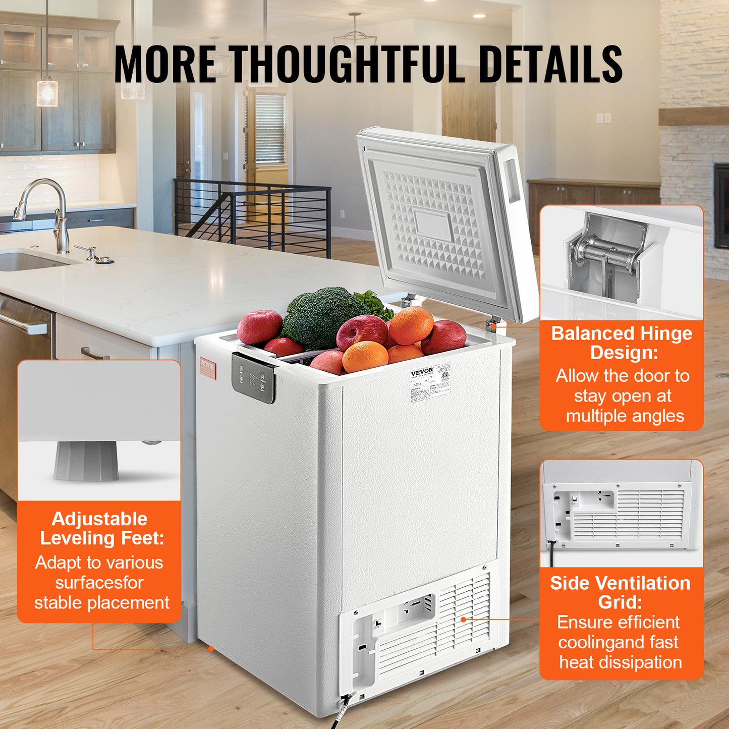 2.22-19.8 Cu.Ft Chest Freezer Deep Freezer Chest Fridge Digital Display W/Basket