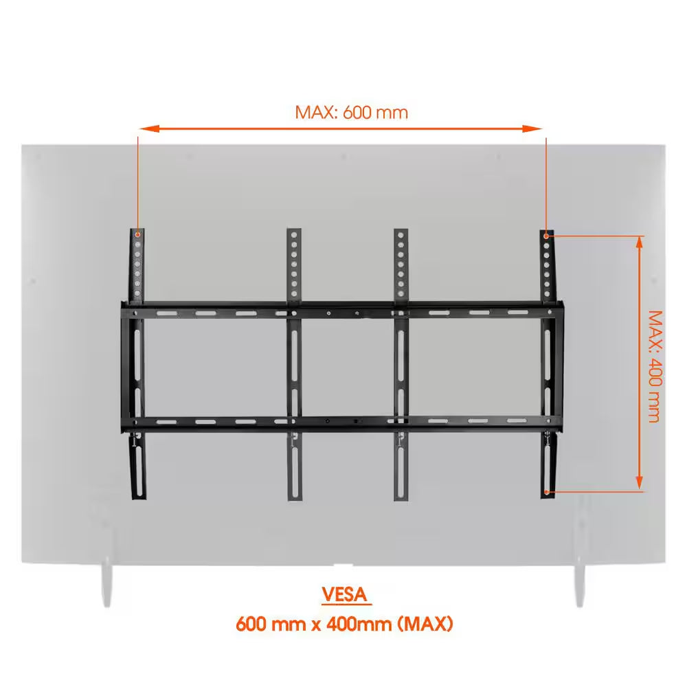 32 In. X 70 In. Fixed Television Wall Mont in Black