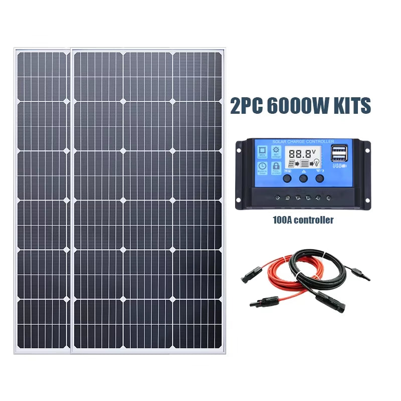 3000W Solar Panel High Efficiency Solar Cell Portable Power Bank Flexible Charging Outdoor Solar Cells for Home Camping