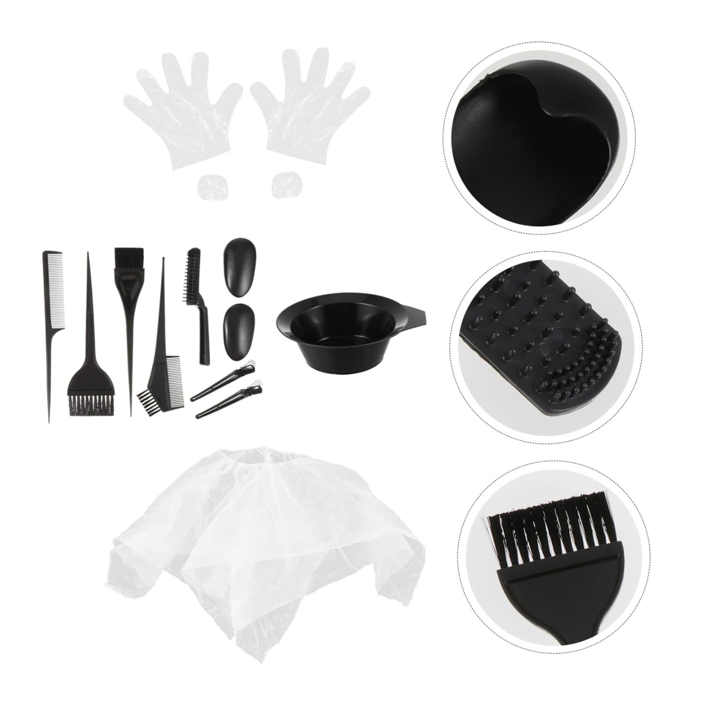 11Pcs Hair Dye Tool Set Reusable Hair Dye Bowl Brush and Gloves at Home Protects Scalp