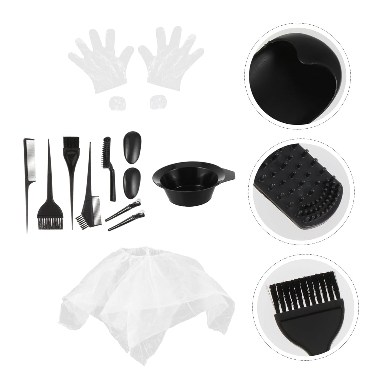 11Pcs Hair Dye Tool Set Reusable Hair Dye Bowl Brush and Gloves at Home Protects Scalp