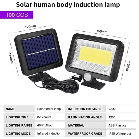 100/120/160COB Solar Split Wall Lamp 3 Mode Waterproof Motion Sensor Garden Street Lights Solar Lamp Garden Security Wall Light