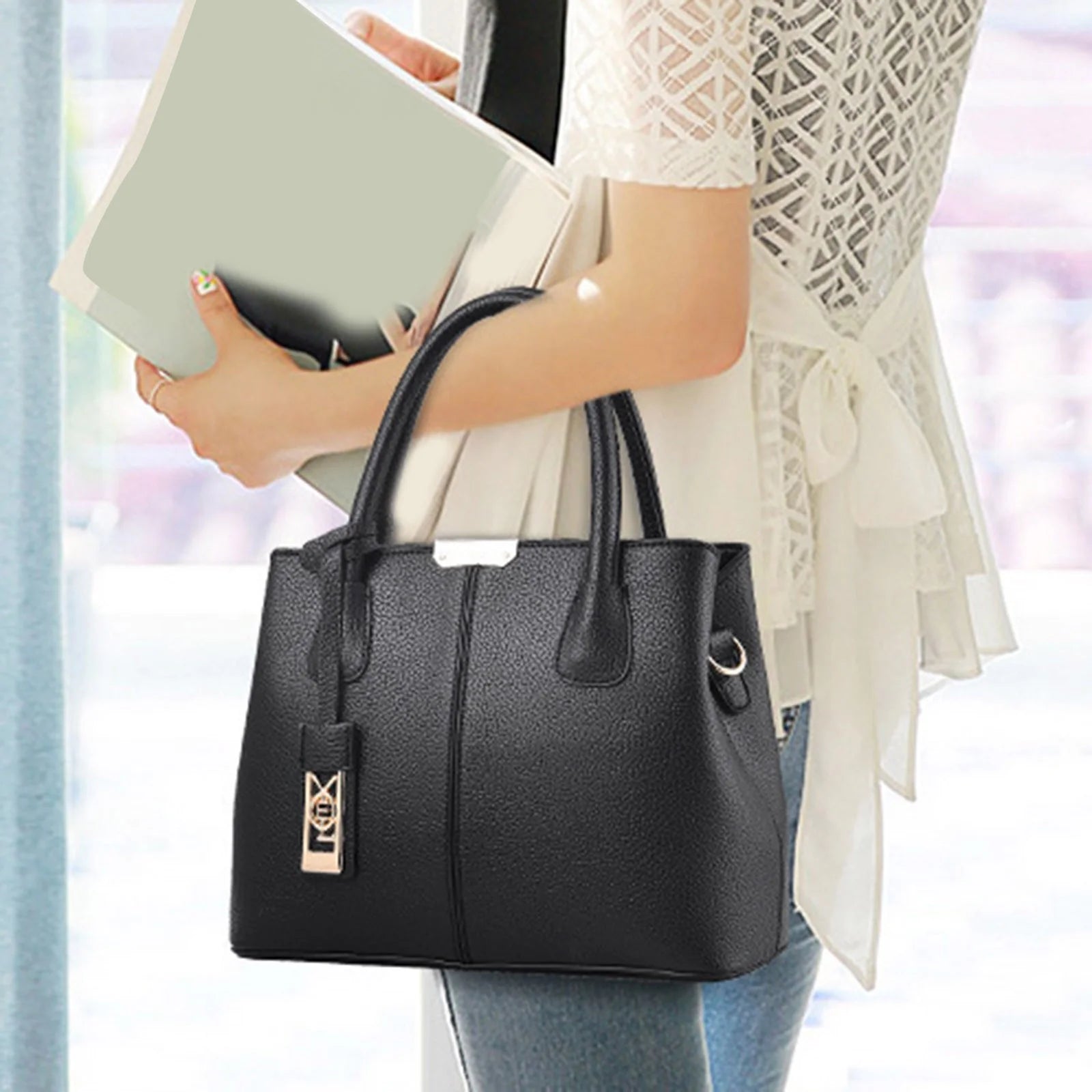 TAIAOJING PU Leather Cross Body Bag Woman Fashion Handbag Simple Bag Large Capacity One Shoulder Women Bag