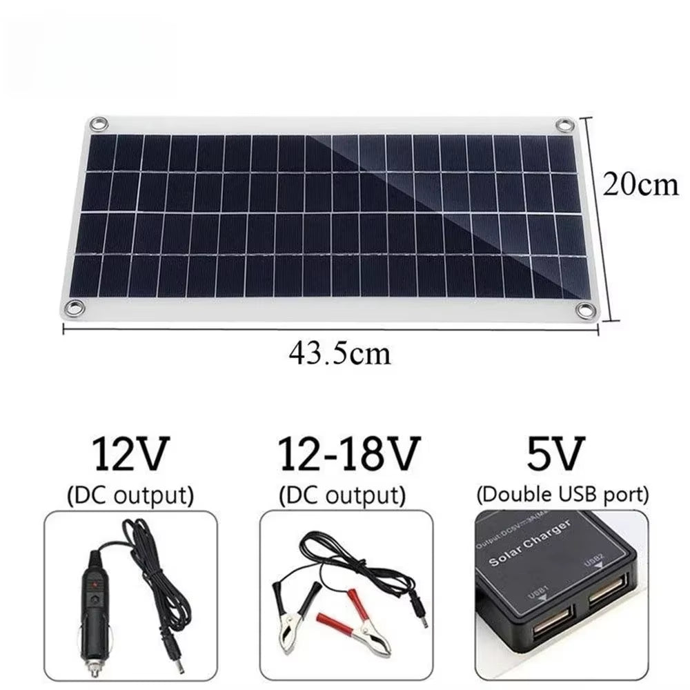 20W-1000W Solar Panel 12V Solar Cell 100A Controller Solar Panel for Phone RV Car MP3 PAD Charger Outdoor Battery Supply Camping