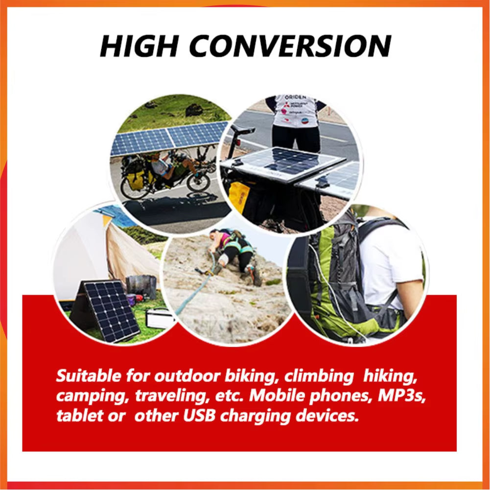 500W Solar Panel Flexible 12V Battery Charger Dual USB with 10-100A Controller Solar Cells Power Bank for Phone Car Yacht RV