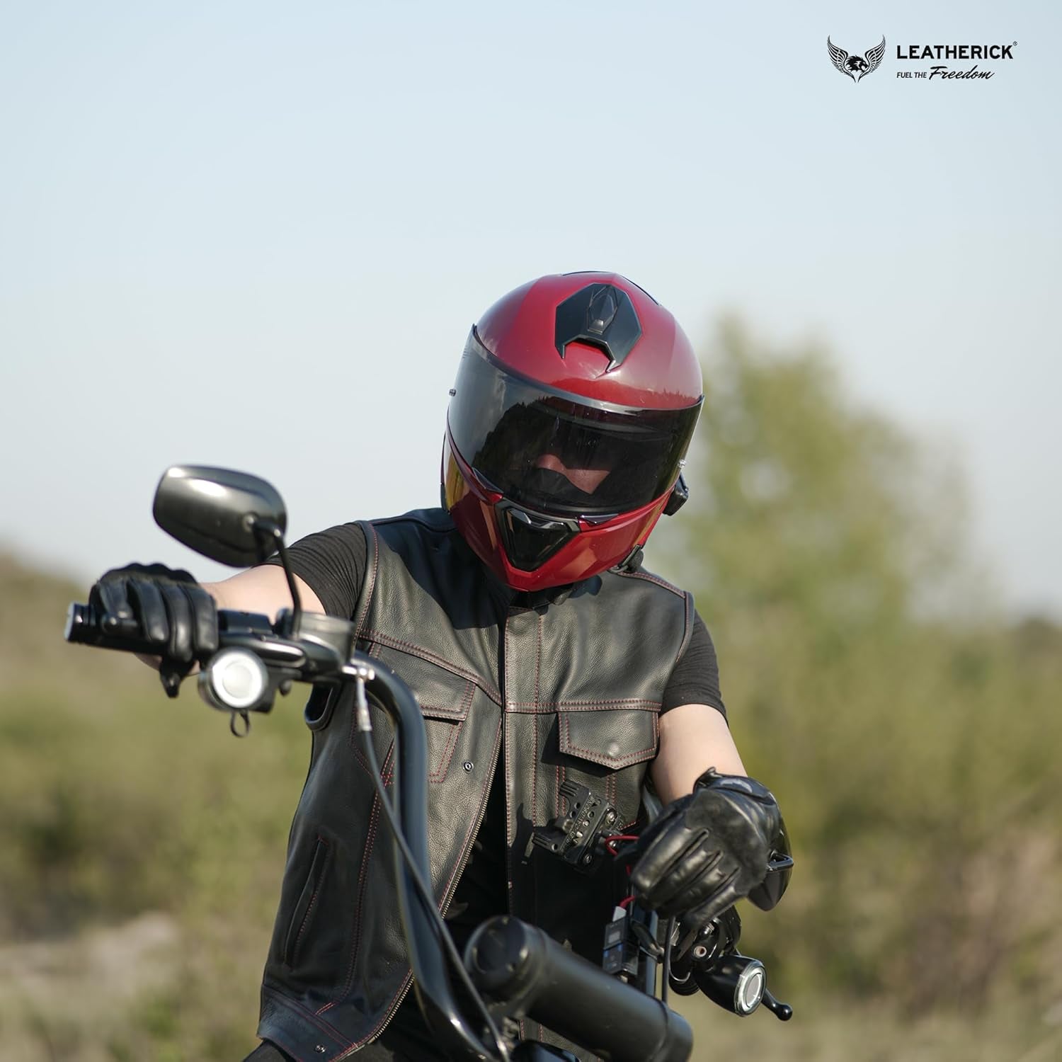 Mens Black Motorcycle Vests - Top Grain Cow Leather SOA Club & Traditional Paisley Satin Liner Leather Biker Vests