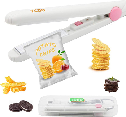 Handheld Bag Sealer - Smart Switch Food Vacuum Sealer for Plastic & Snack Bags (White)